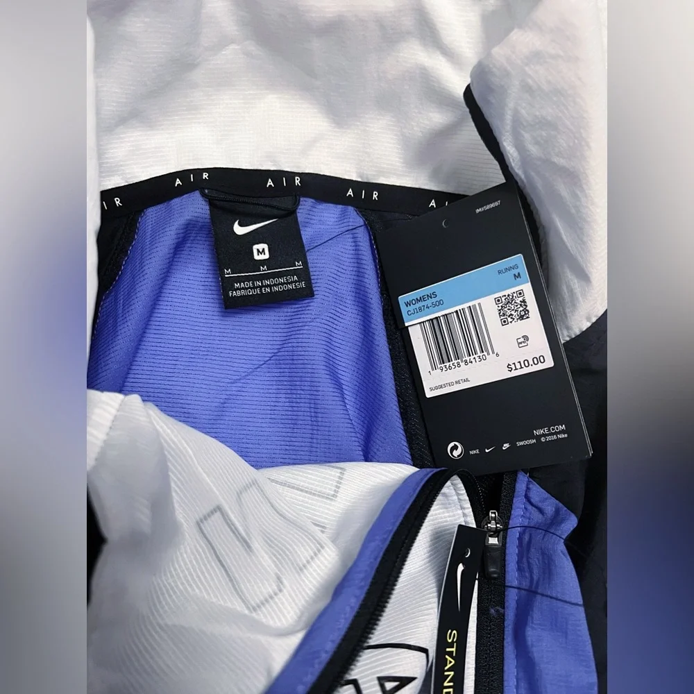 Nike Air NWT Medium Lightweight Water-Repellent Logo Running Jacket - Picture 7 of 9